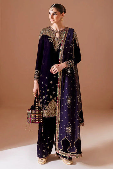 Jazmin | Chandni Velvet Formals 25 | Embroidered Velvet Formal CVF D-08 - Aqsa Fabrics