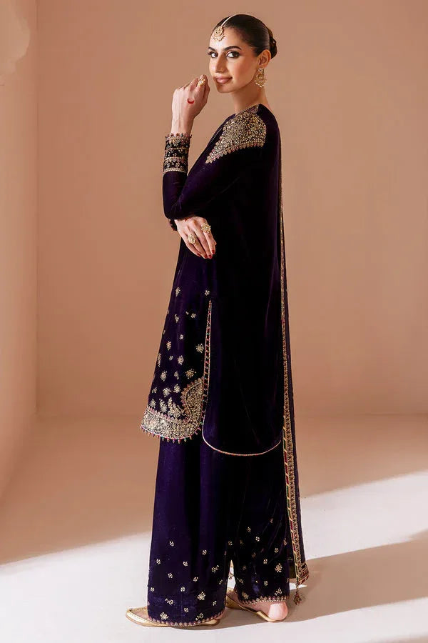 Jazmin | Chandni Velvet Formals 25 | Embroidered Velvet Formal CVF D-08 - Aqsa Fabrics