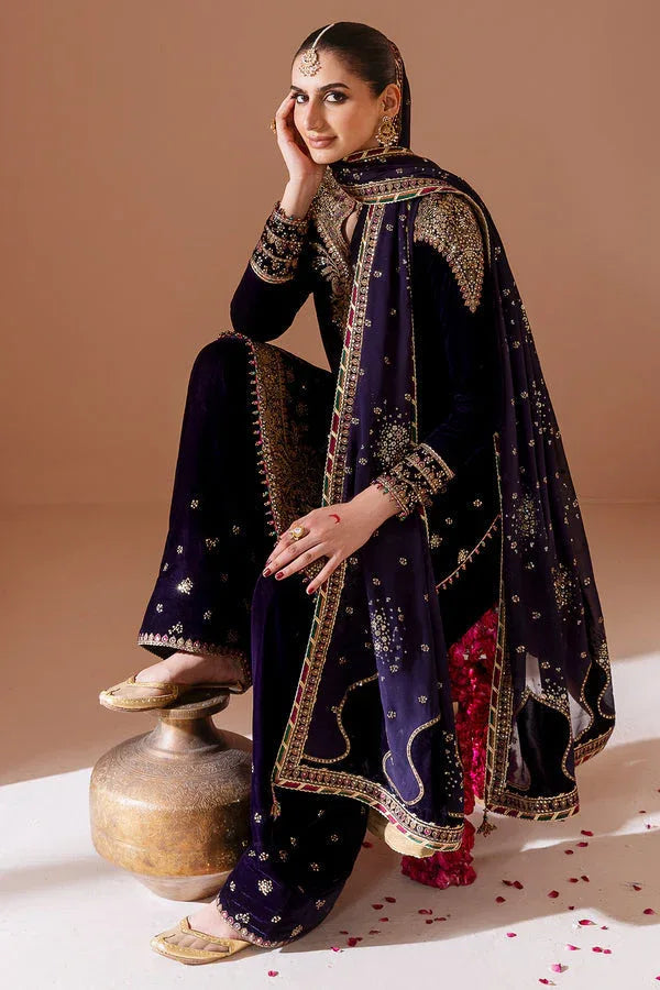 Jazmin | Chandni Velvet Formals 25 | Embroidered Velvet Formal CVF D-08 - Aqsa Fabrics