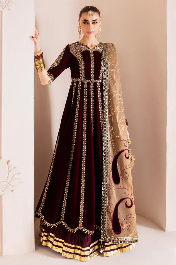 Jazmin | Chandni Velvet Formals 25 | Embroidered Velvet Formal CVF D-12 - Aqsa Fabrics