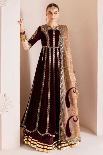 Jazmin | Chandni Velvet Formals 25 | Embroidered Velvet Formal CVF D-12 - Aqsa Fabrics