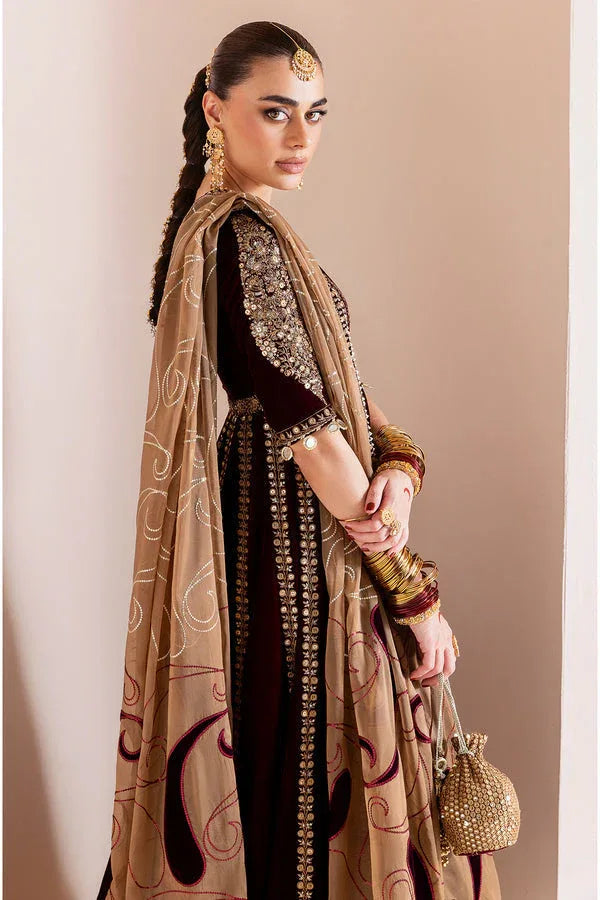 Jazmin | Chandni Velvet Formals 25 | Embroidered Velvet Formal CVF D-12 - Aqsa Fabrics