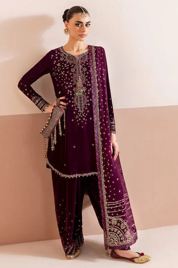 Jazmin | Chandni Velvet Formals 25 | Embroidered Velvet Formal CVF D-05 - Aqsa Fabrics