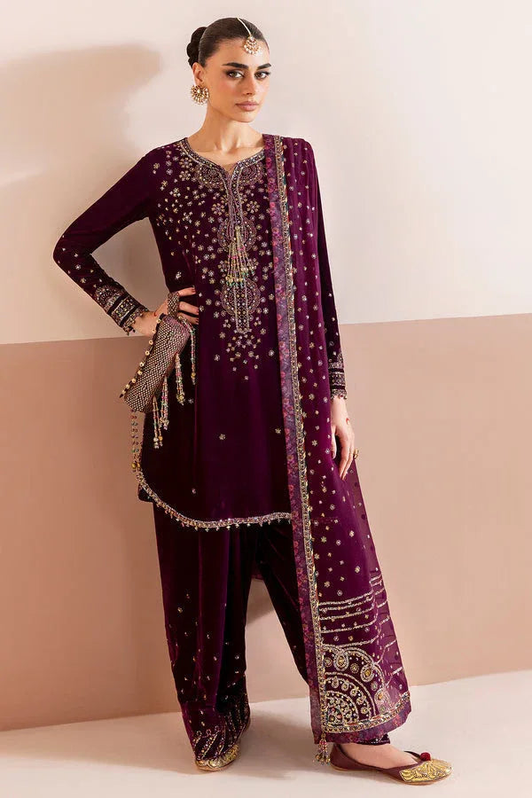 Jazmin | Chandni Velvet Formals 25 | Embroidered Velvet Formal CVF D-05 - Aqsa Fabrics