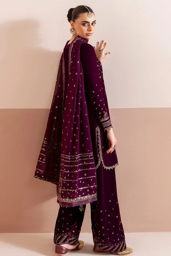 Jazmin | Chandni Velvet Formals 25 | Embroidered Velvet Formal CVF D-05 - Aqsa Fabrics