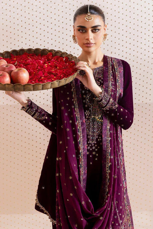 Jazmin | Chandni Velvet Formals 25 | Embroidered Velvet Formal CVF D-05 - Aqsa Fabrics