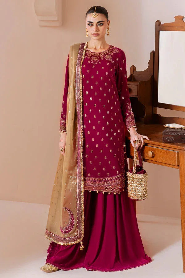 Jazmin | Chandni Velvet Formals 25 | Embroidered Velvet Formal CVF D-11 - Aqsa Fabrics