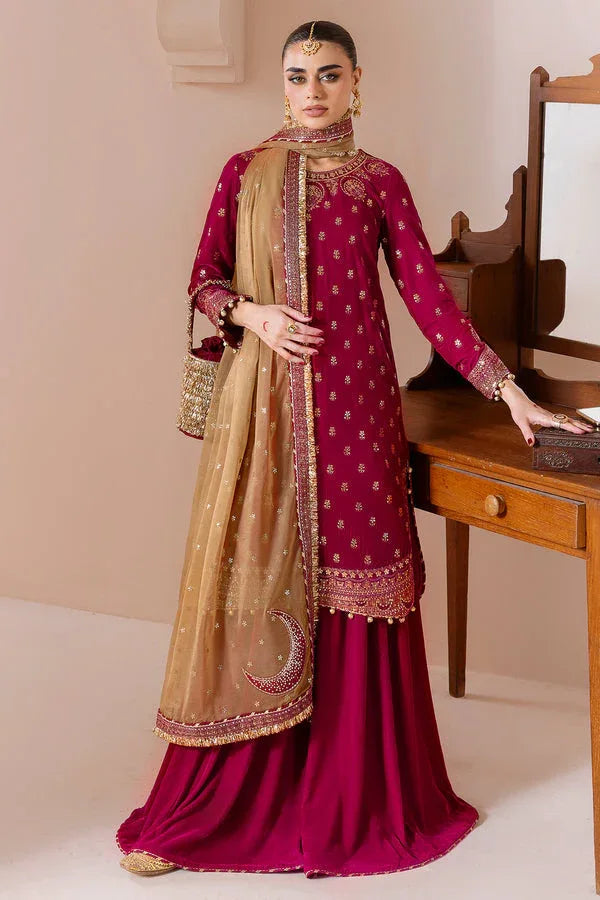 Jazmin | Chandni Velvet Formals 25 | Embroidered Velvet Formal CVF D-11 - Aqsa Fabrics