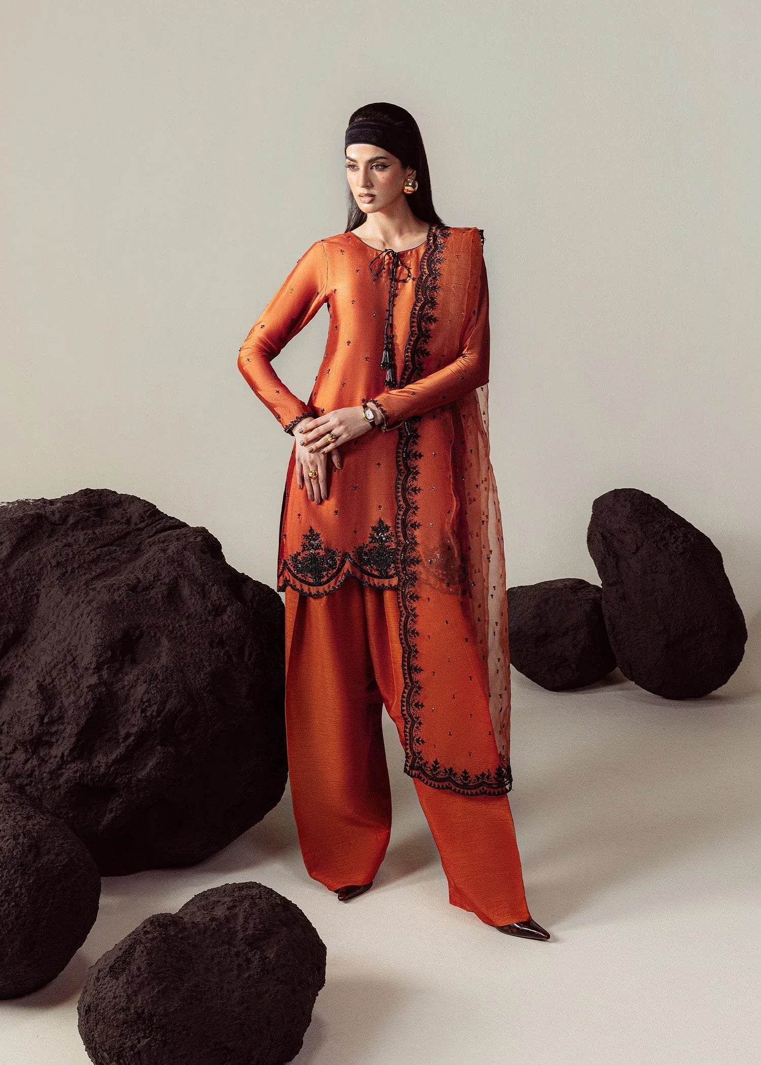Mahum Asad | The Sirens | Amber - Aqsa Fabrics
