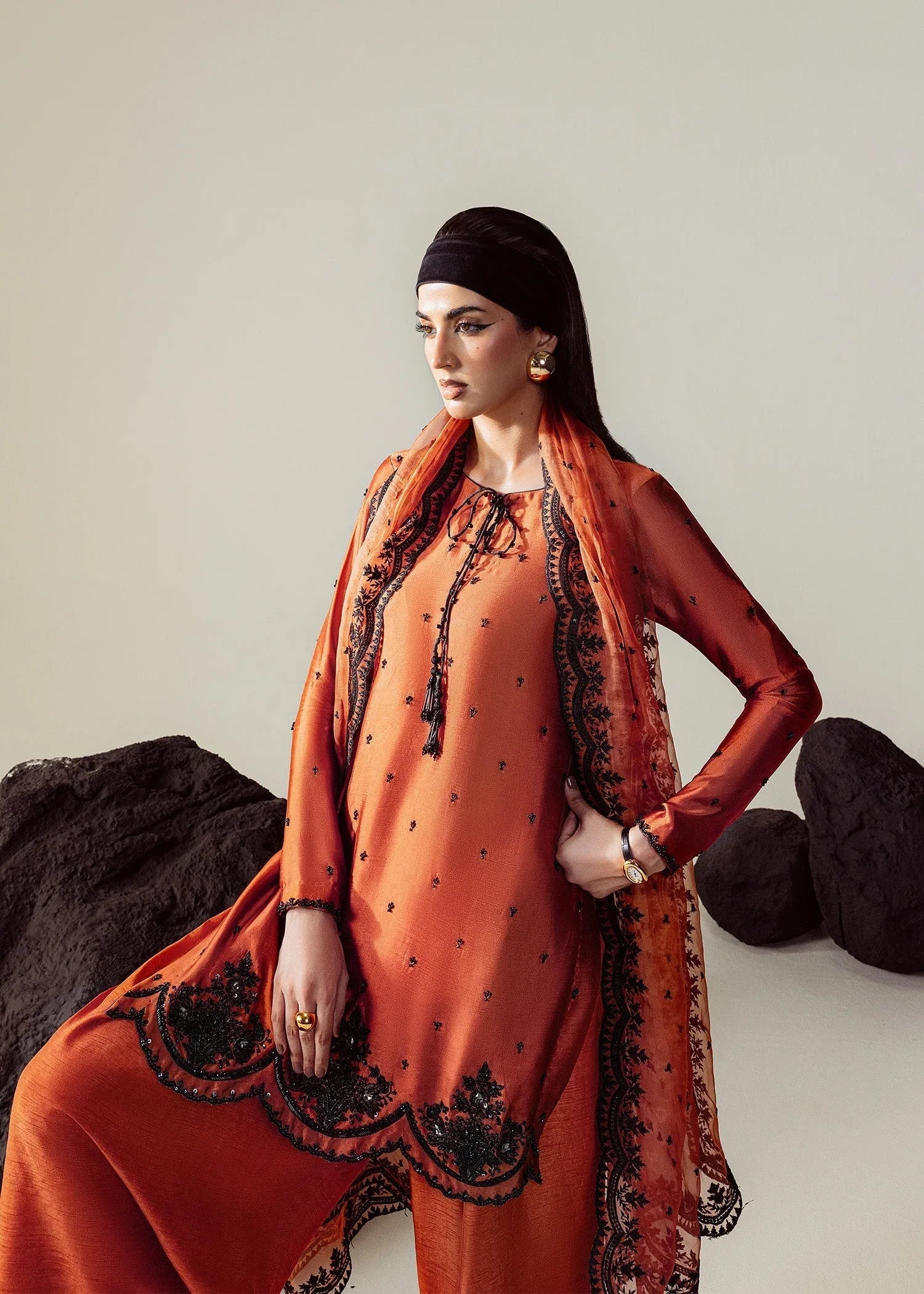 Mahum Asad | The Sirens | Amber - Aqsa Fabrics