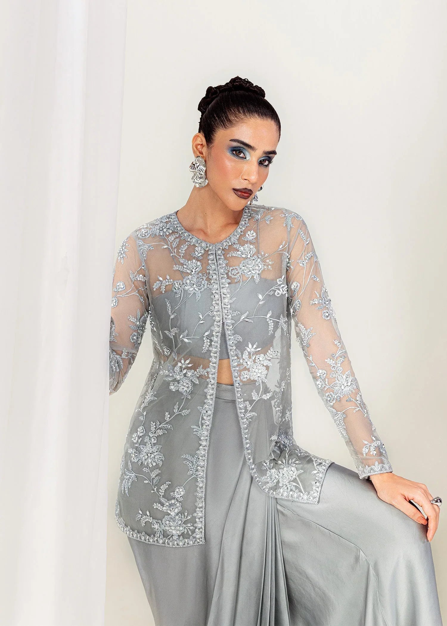Mahum Asad | The Sirens | Moonlit - Aqsa Fabrics