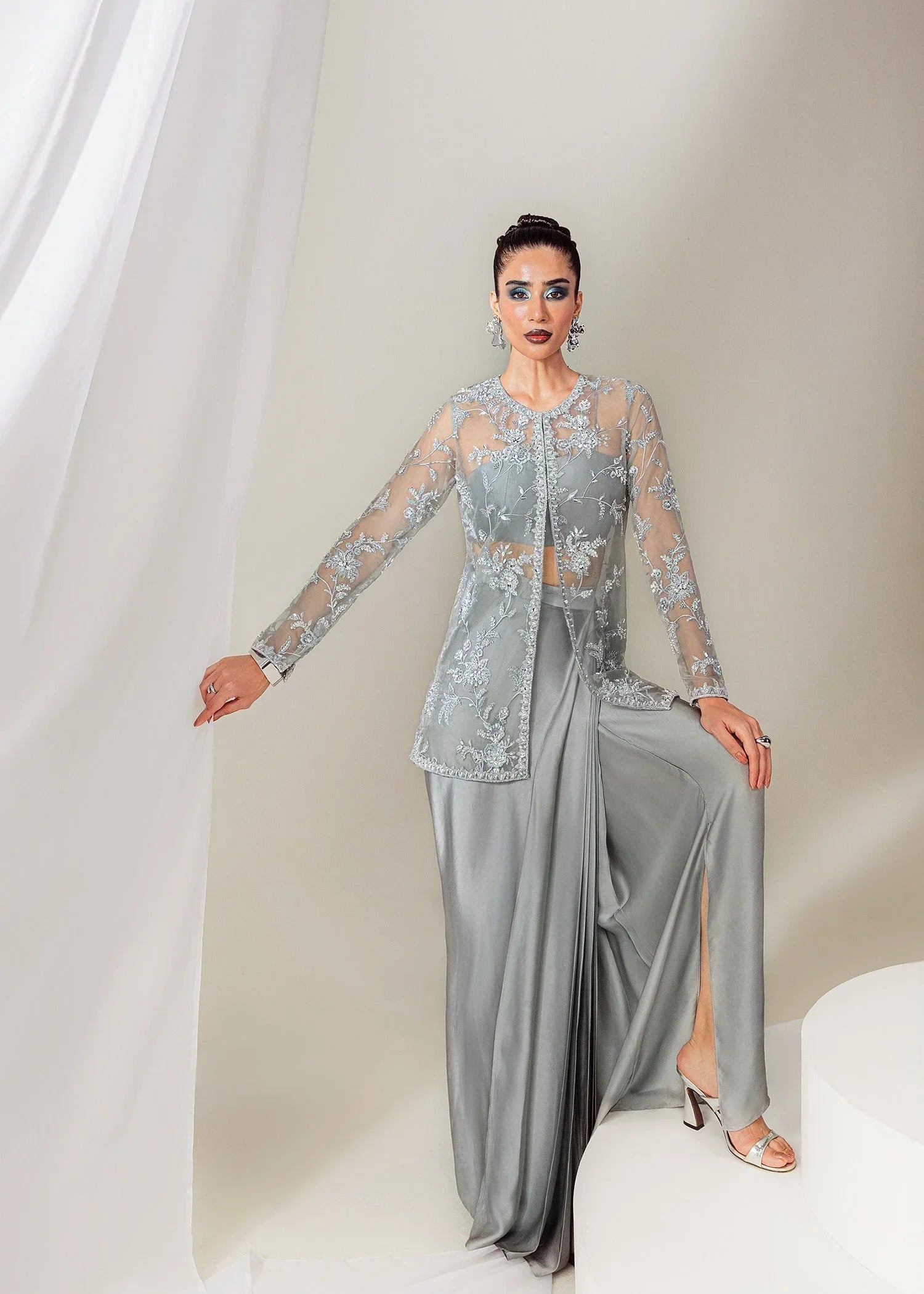 Mahum Asad | The Sirens | Moonlit - Aqsa Fabrics