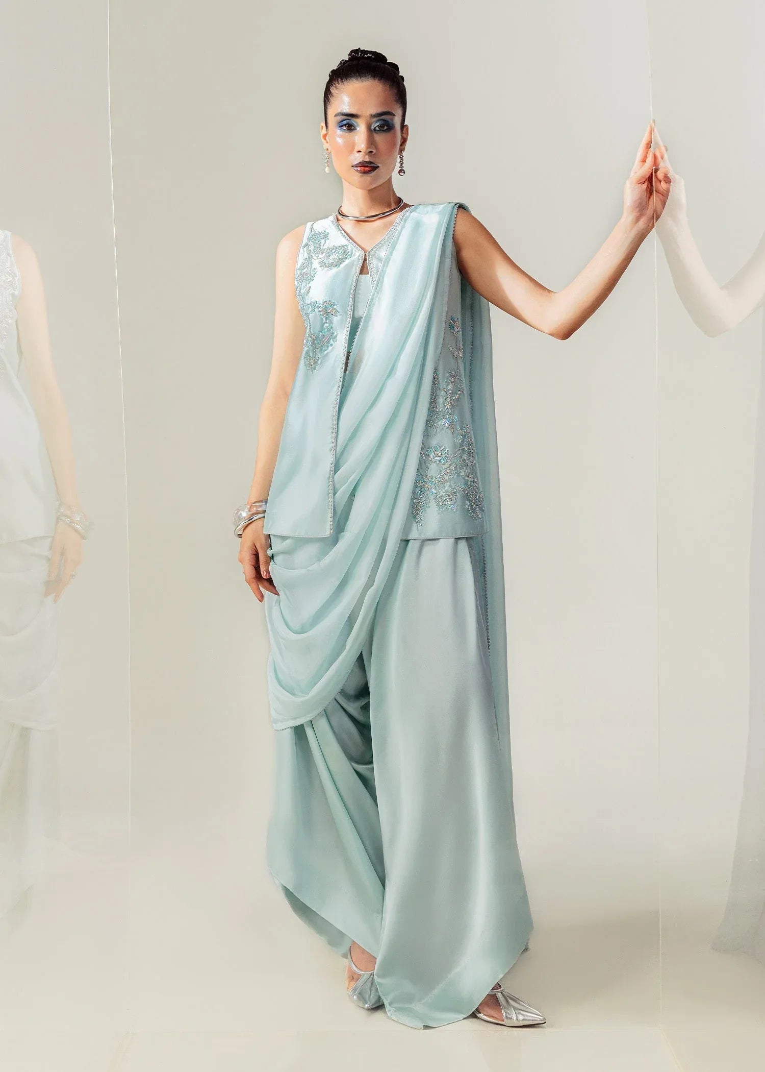 Mahum Asad | The Sirens | Silken Frost - Aqsa Fabrics