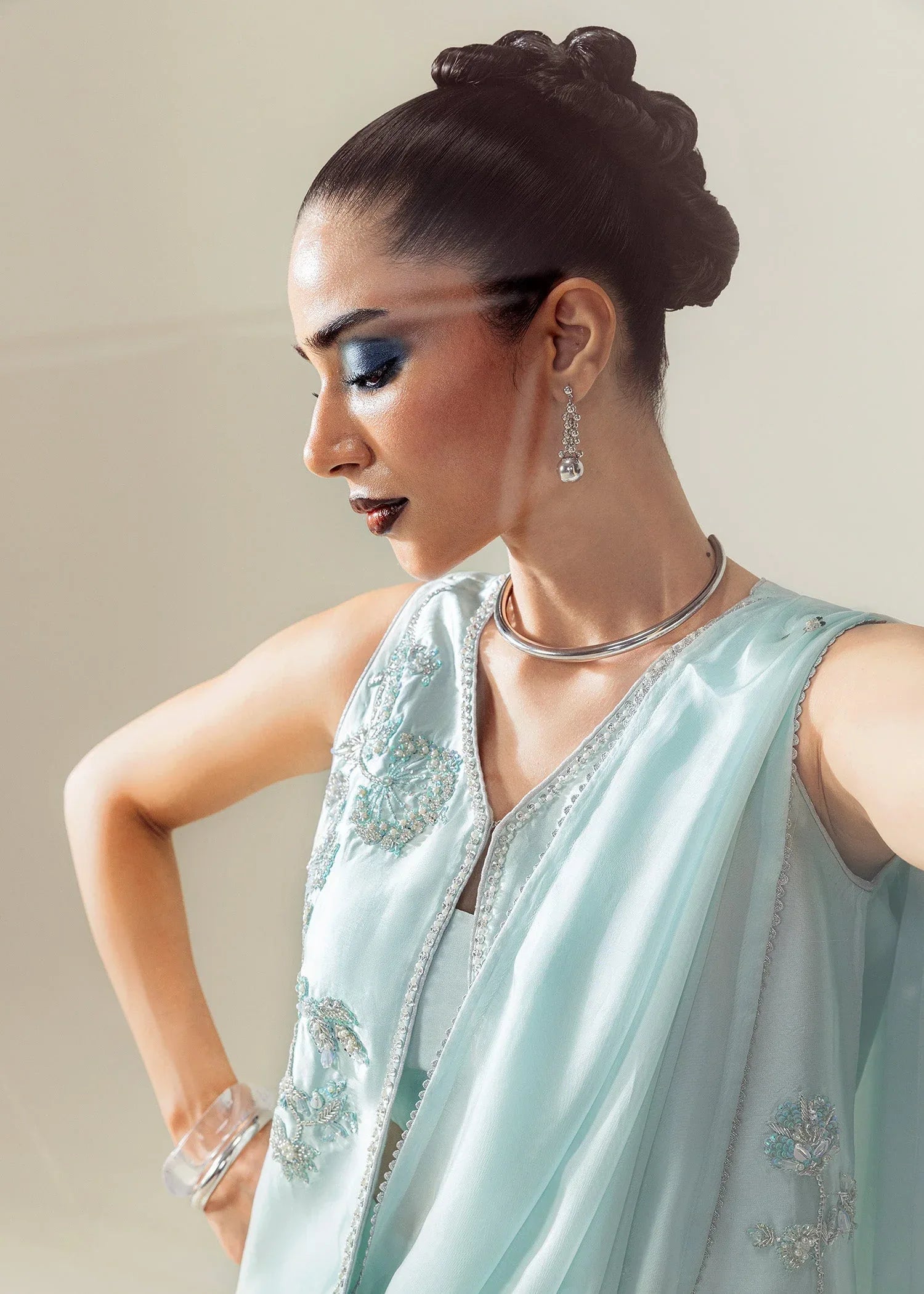 Mahum Asad | The Sirens | Silken Frost - Aqsa Fabrics