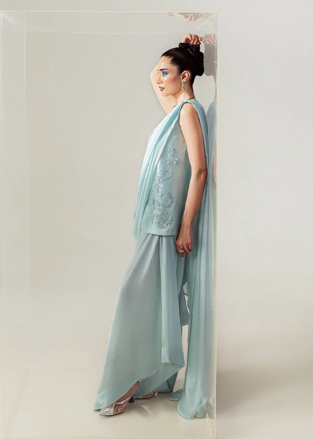 Mahum Asad | The Sirens | Silken Frost - Aqsa Fabrics