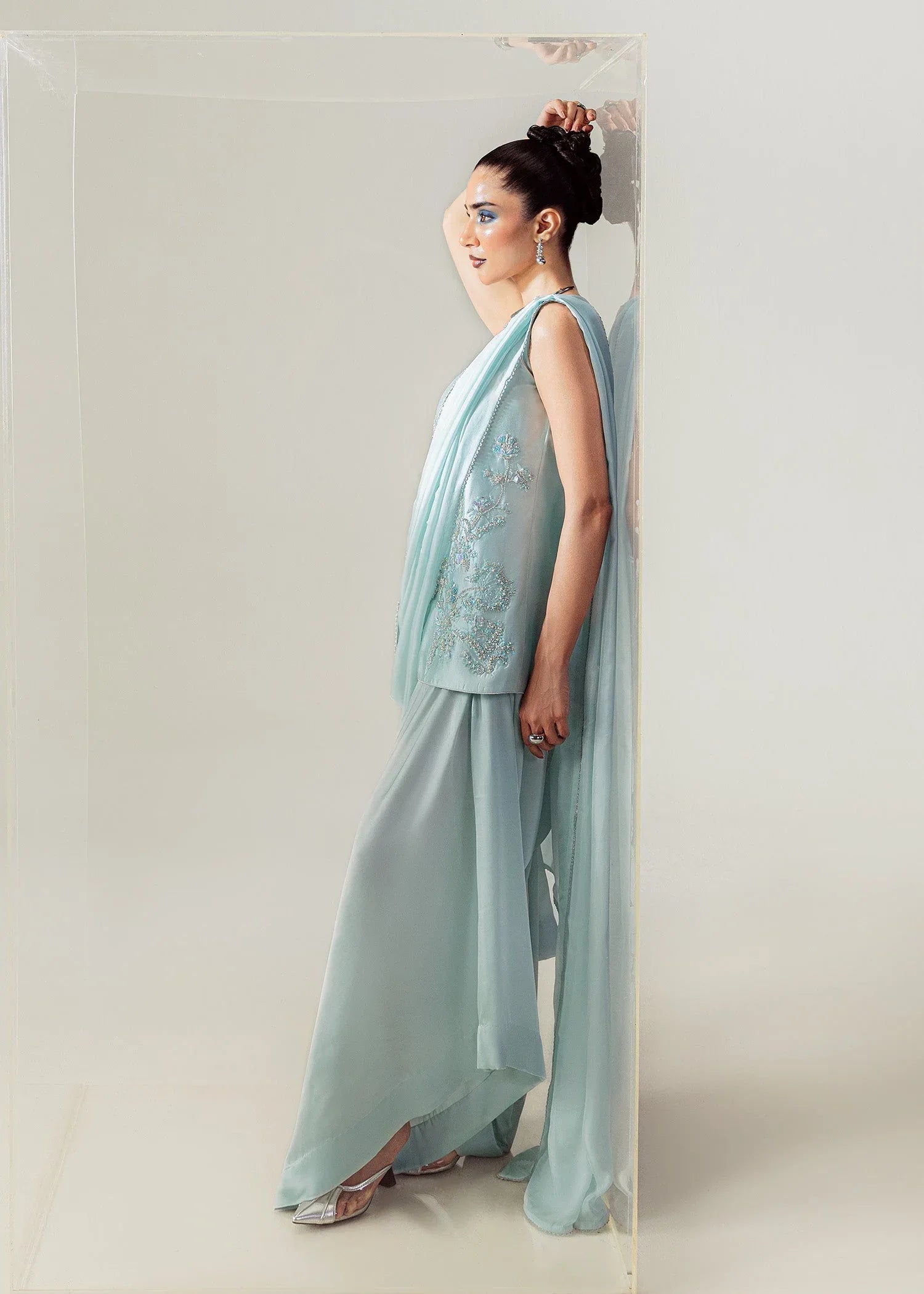 Mahum Asad | The Sirens | Silken Frost - Aqsa Fabrics
