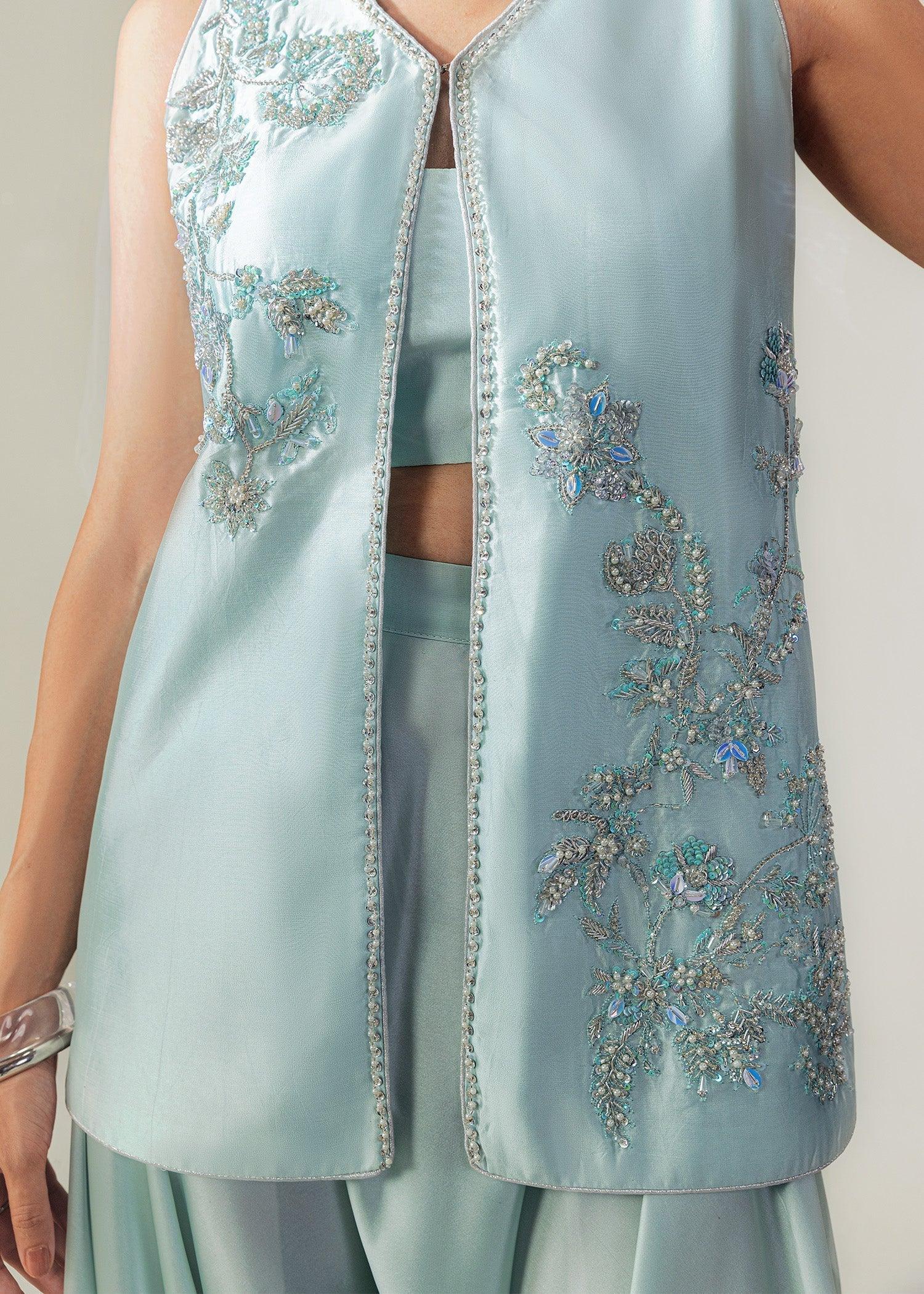 Mahum Asad | The Sirens | Silken Frost - Aqsa Fabrics