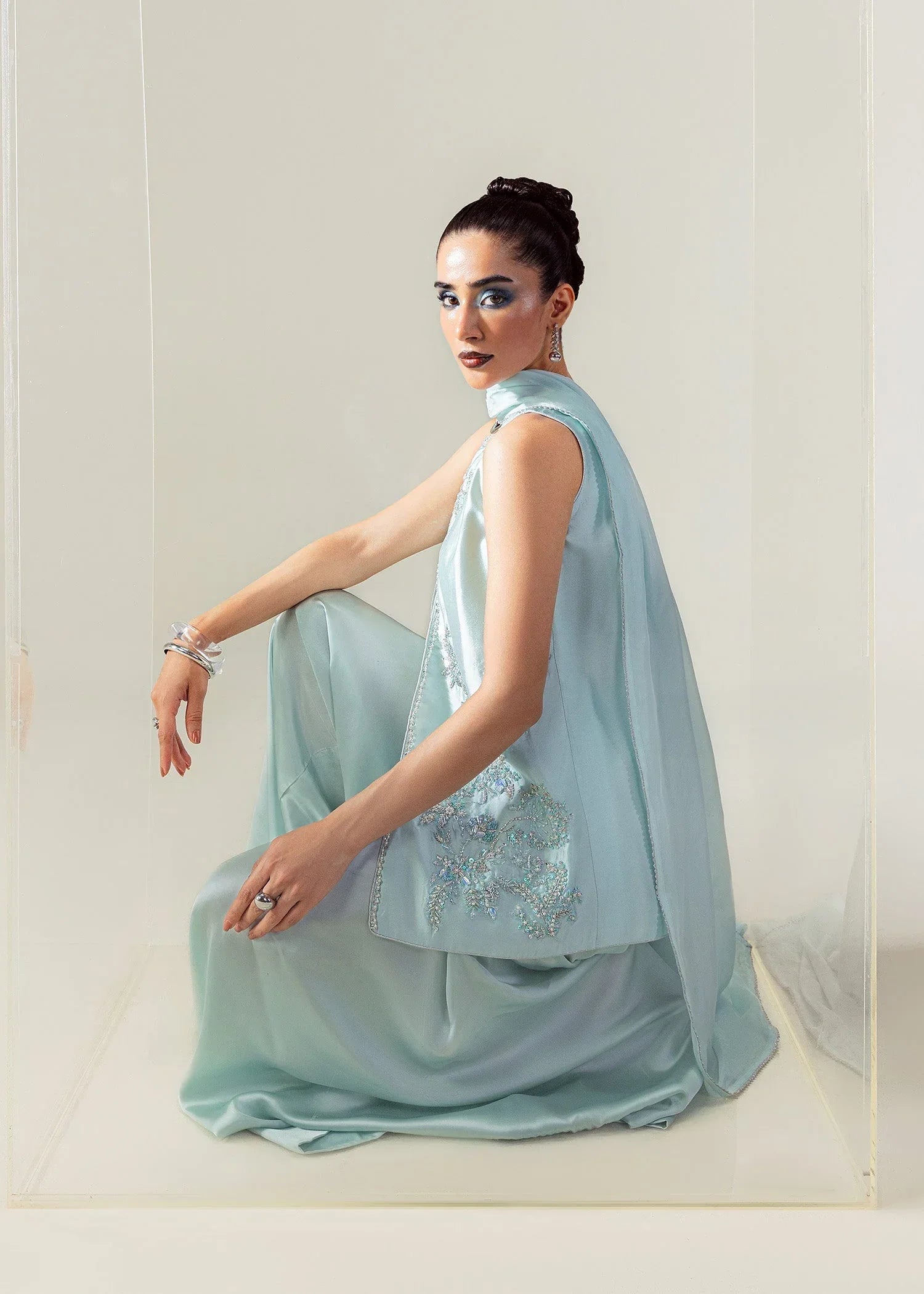 Mahum Asad | The Sirens | Silken Frost - Aqsa Fabrics