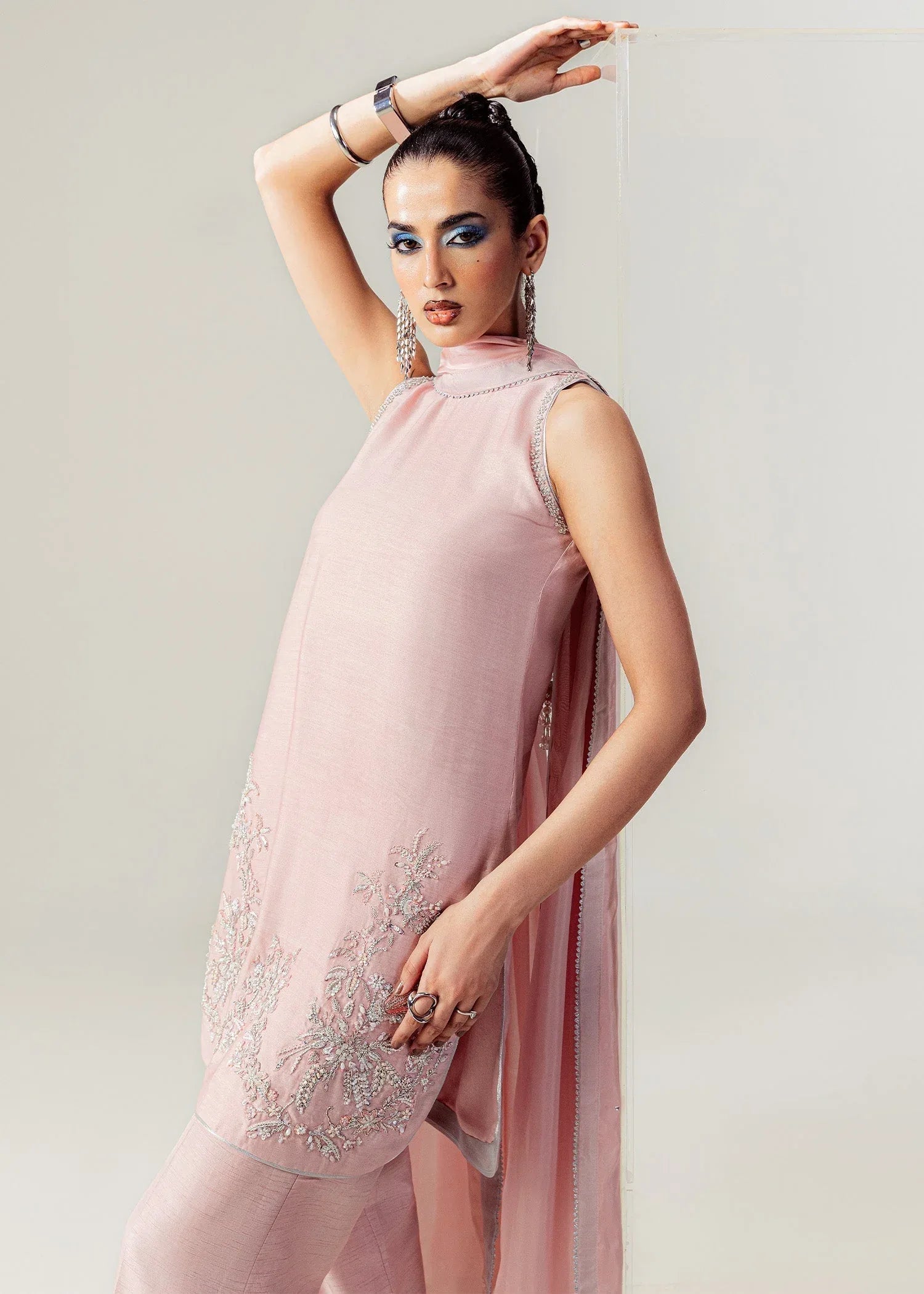 Mahum Asad | The Sirens | Blushed Halo - Aqsa Fabrics