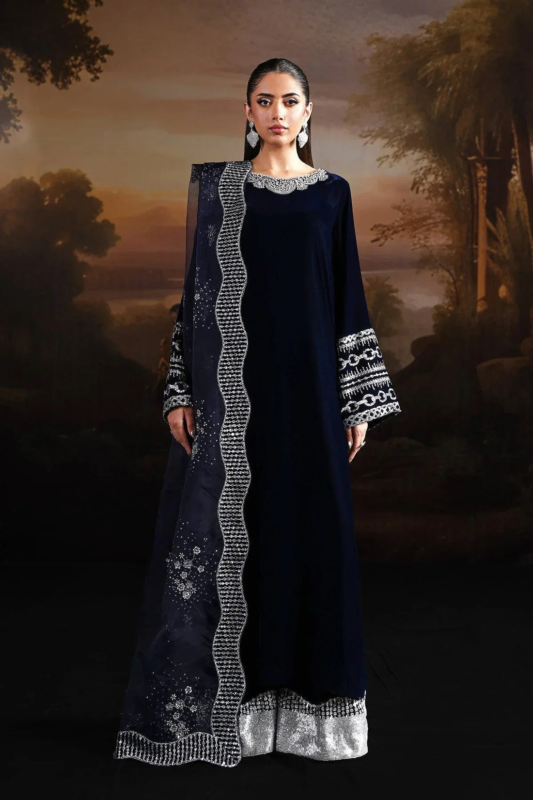 Alizeh | Lamour 25 | AF-VLT-2208-Velvetine - Aqsa Fabrics