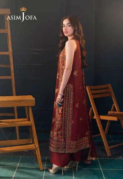 Asim Jofa | Lumiere Formals | AJLFC-05 EMBROIDERED SLUB LAWN - Aqsa Fabrics
