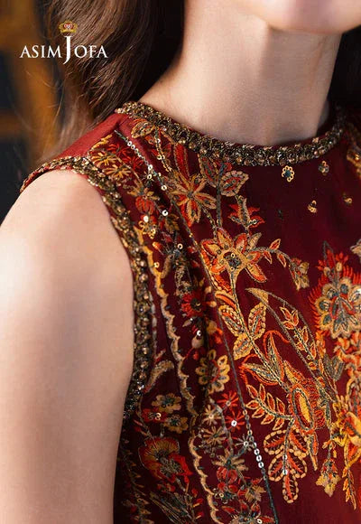 Asim Jofa | Lumiere Formals | AJLFC-05 EMBROIDERED SLUB LAWN - Aqsa Fabrics