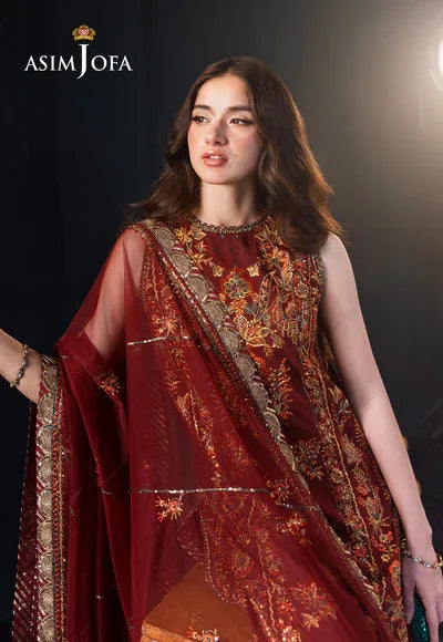 Asim Jofa | Lumiere Formals | AJLFC-05 EMBROIDERED SLUB LAWN - Aqsa Fabrics