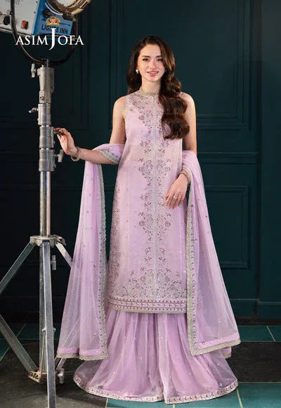 Asim Jofa | Lumiere Formals | AJLFC-09 EMBROIDERED SOFT NET ORGANZA - Aqsa Fabrics