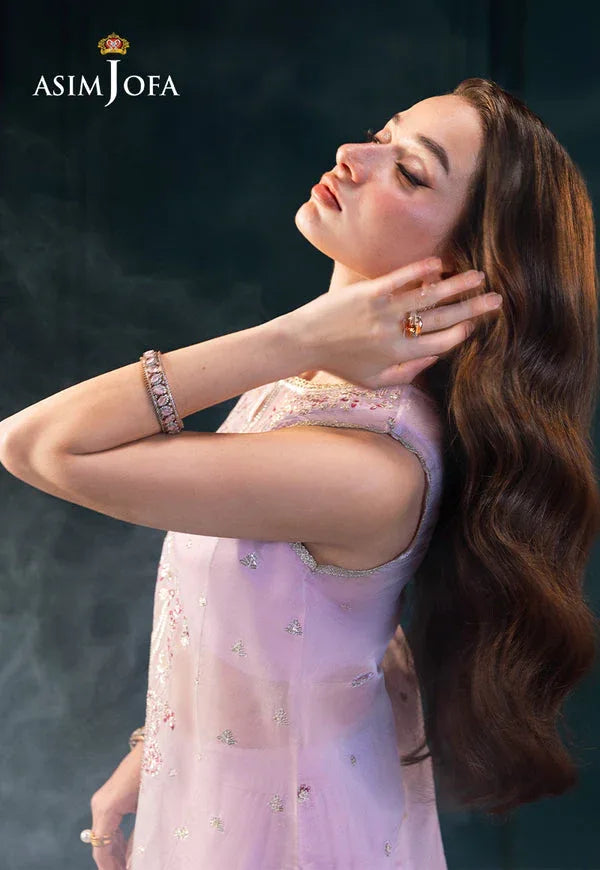 Asim Jofa | Lumiere Formals | AJLFC-09 EMBROIDERED SOFT NET ORGANZA - Aqsa Fabrics