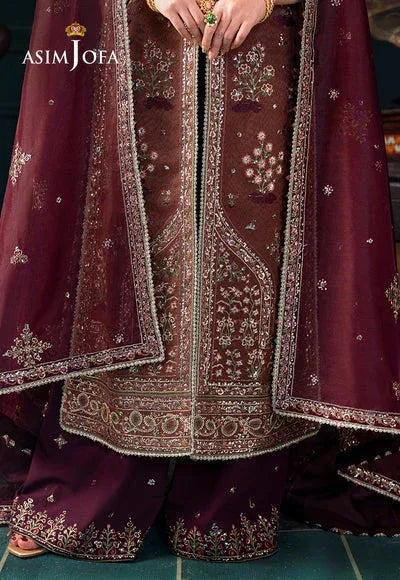 Asim Jofa | Lumiere Formals | AJLFC-08 EMBROIDERED JAVERIA NET - Aqsa Fabrics
