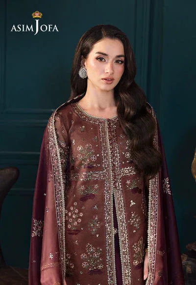 Asim Jofa | Lumiere Formals | AJLFC-08 EMBROIDERED JAVERIA NET - Aqsa Fabrics