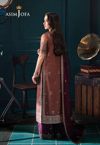 Asim Jofa | Lumiere Formals | AJLFC-08 EMBROIDERED JAVERIA NET - Aqsa Fabrics