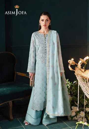 Asim Jofa | Lumiere Formals | AJLFC-01 EMBROIDERED PAPER COTTON - Aqsa Fabrics