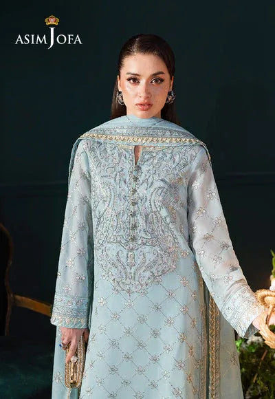 Asim Jofa | Lumiere Formals | AJLFC-01 EMBROIDERED PAPER COTTON - Aqsa Fabrics