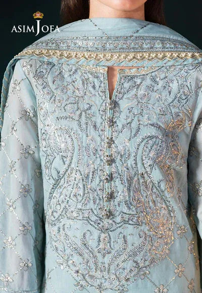 Asim Jofa | Lumiere Formals | AJLFC-01 EMBROIDERED PAPER COTTON - Aqsa Fabrics