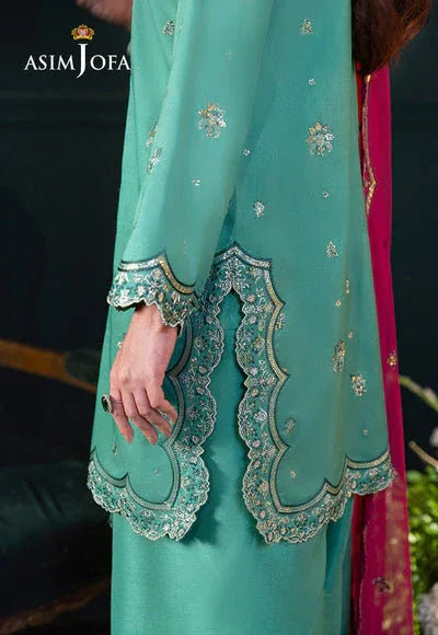 Asim Jofa | Lumiere Formals | AJLFC-04 EMBROIDERED RAW SILK - Aqsa Fabrics