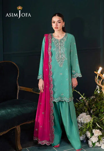 Asim Jofa | Lumiere Formals | AJLFC-04 EMBROIDERED RAW SILK - Aqsa Fabrics