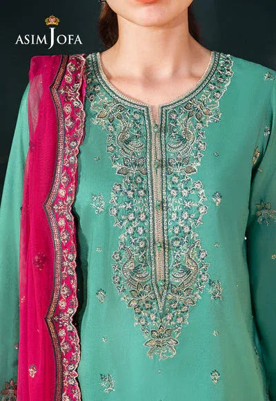 Asim Jofa | Lumiere Formals | AJLFC-04 EMBROIDERED RAW SILK - Aqsa Fabrics