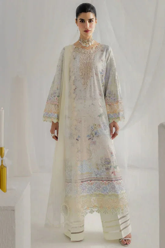 Qalamkar | Luxe Silk 25 | LK-02 ROISIN - Aqsa Fabrics