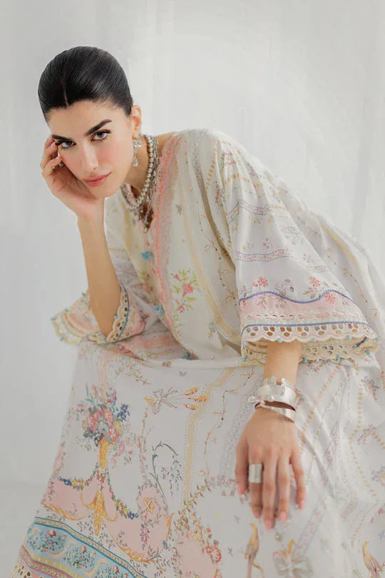 Qalamkar | Luxe Silk 25 | LK-08 BIANCA - Aqsa Fabrics