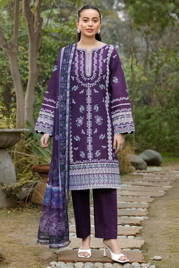 Farasha | Summer Weaves Embroidered Lawn | Regal Iris - Aqsa Fabrics