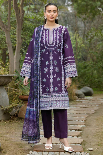 Farasha | Summer Weaves Embroidered Lawn | Regal Iris - Aqsa Fabrics