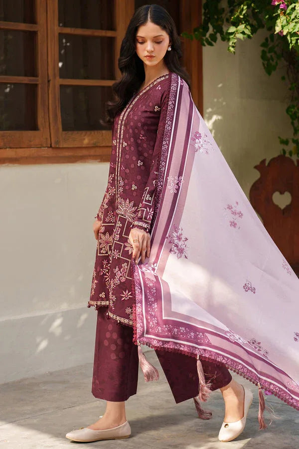 Farasha | Meline Premium Viscose 25 | Mauve Cream - Aqsa Fabrics