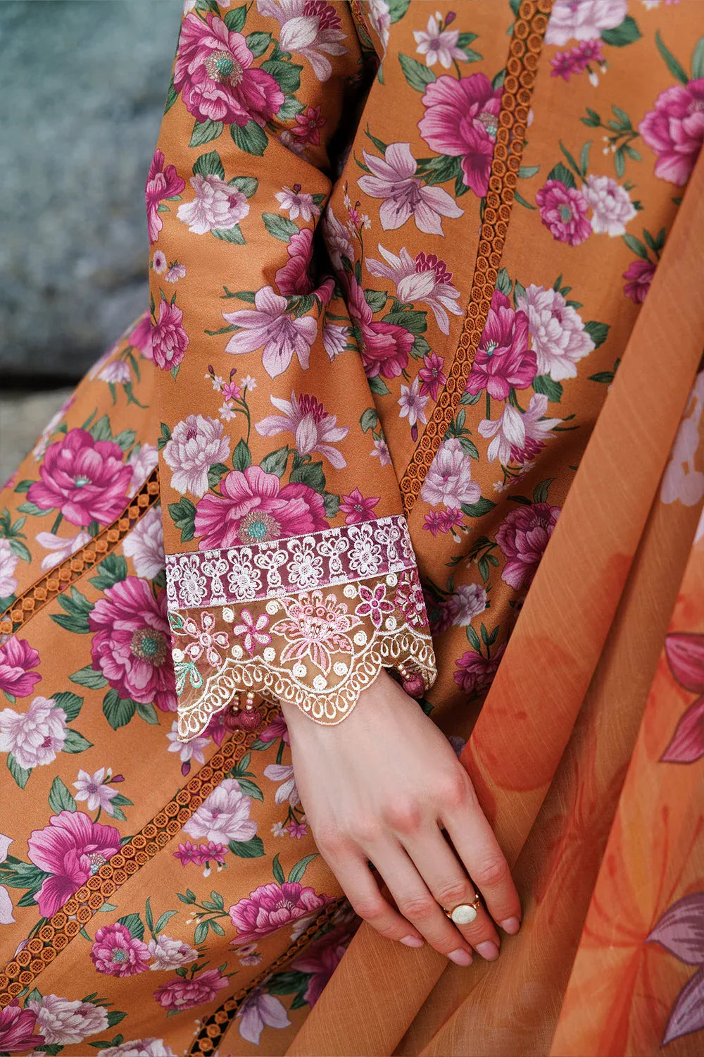 Farasha | Printed Essentials | Coral Haze - Aqsa Fabrics