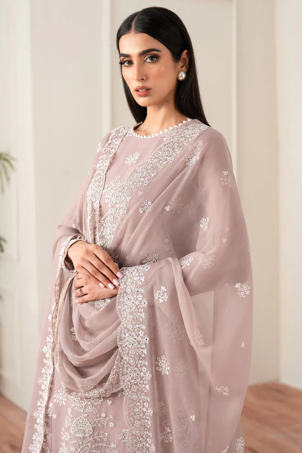 Farasha | Essence Formals 25 | Powder Bloom - Aqsa Fabrics