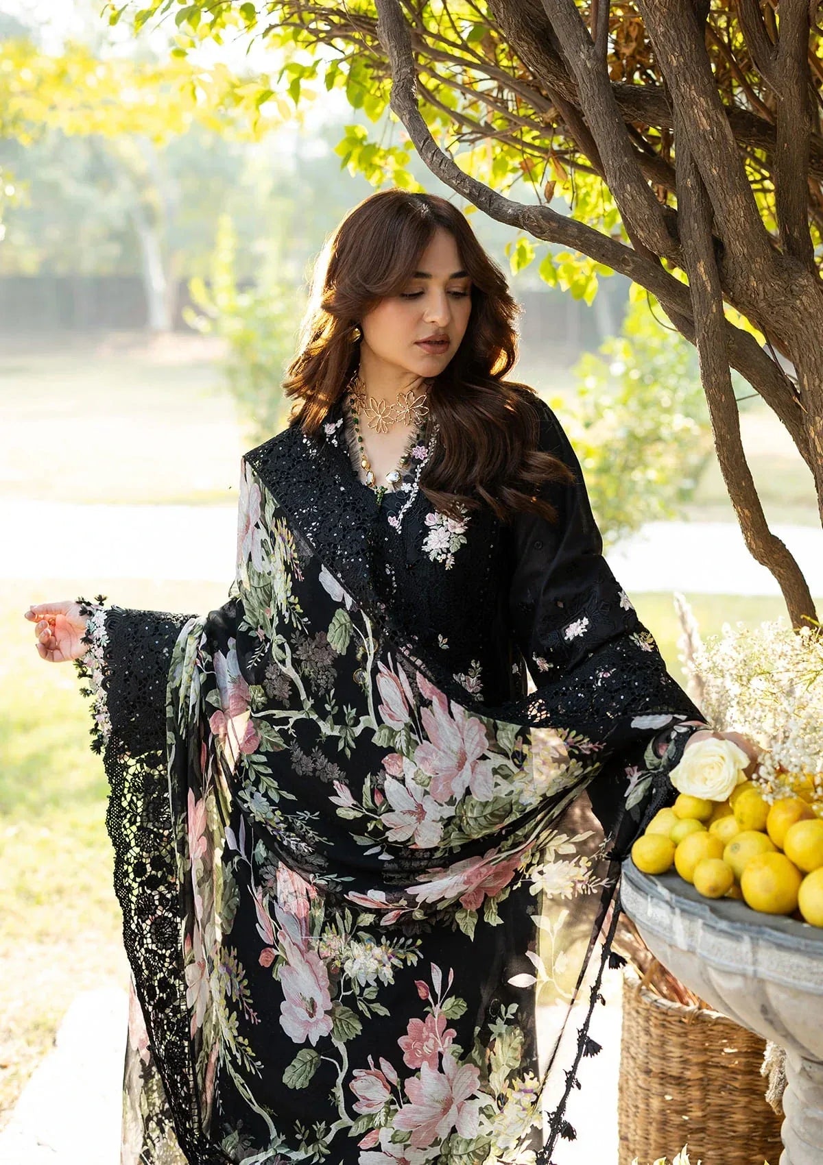 ELY-2B MIDNIGHT BLOSSOM - Aqsa Fabrics