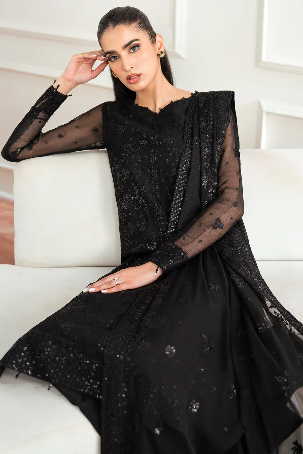 Farasha | Essence Formals 25 | Dark Whisper - Aqsa Fabrics