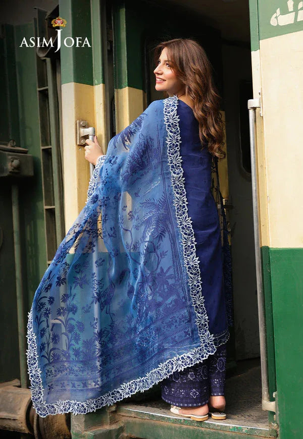 Asim Jofa | Summer Rhapsody |  AJUBU-02 Embroidered Jacquard - Aqsa Fabrics