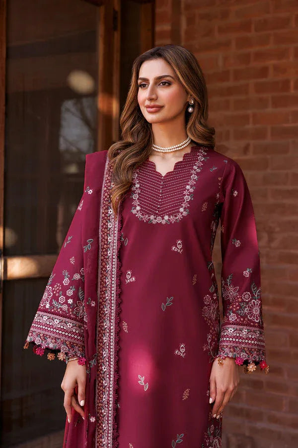 Farasha | Dastoor Embroidered Lawn SS24 | RUBY GLAM - Aqsa Fabrics