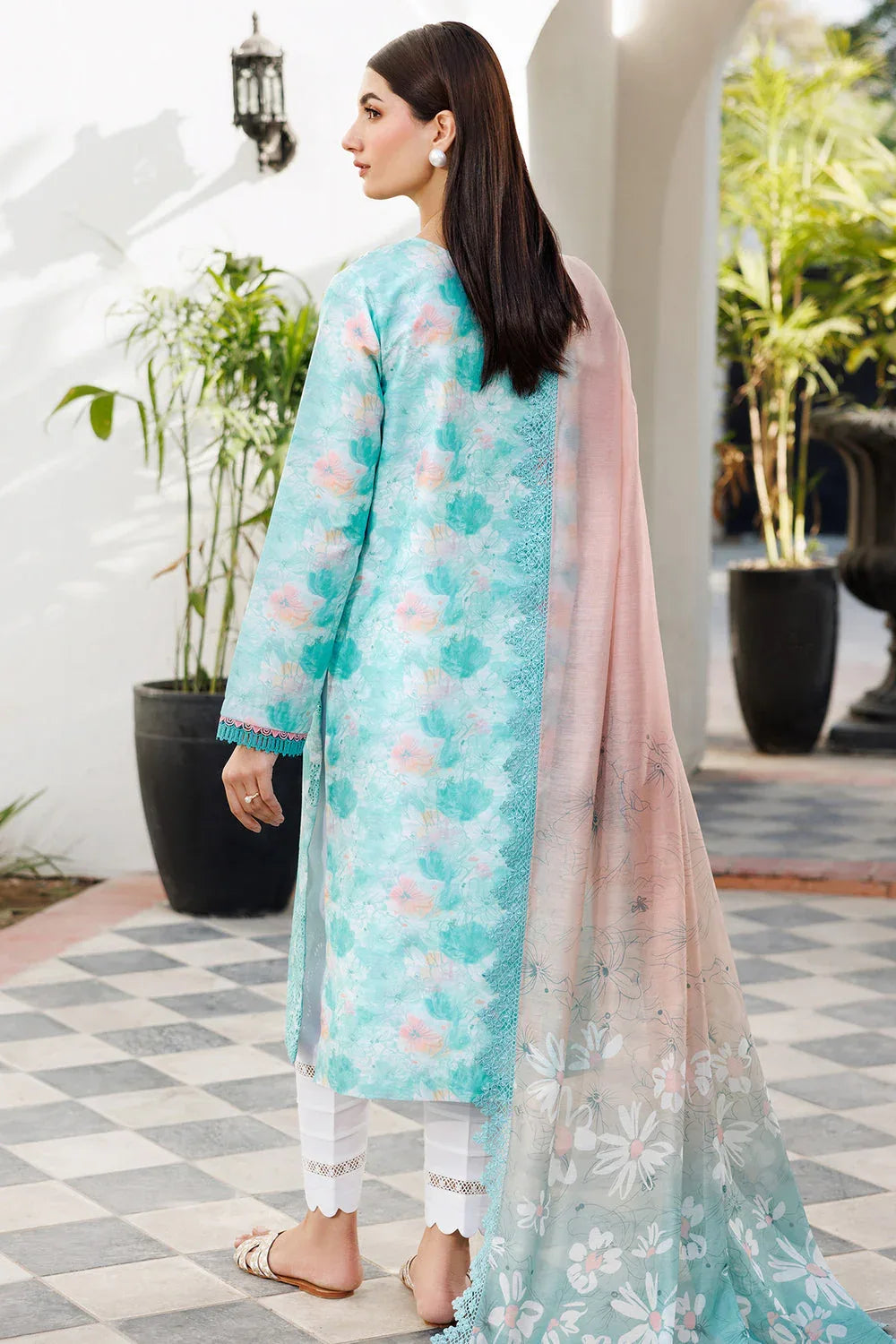 Farasha | Printed Essentials | Blue Dusk - Aqsa Fabrics